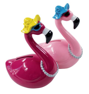 Spardose Flamingo (klein) 41713 , "Flamingo ~Aufdruck|ohne|#~"